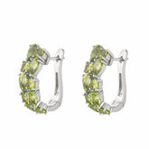 S925 Sterling Silver Natural Peridot Earrings Birthstone Gemstone Jewelry Gift