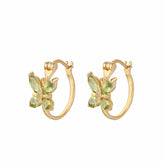 S925 Sterling Silver Natural Peridot Butterfly Earrings Valentine's Day Jewelry Gift