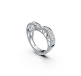 Sterling Silver Ring Heart Theme with White Topaz or Moissanite - Syzjewelry
