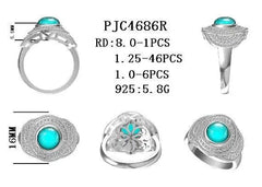Sterling Silver Semi Mount Ring Setting Round RD 8x8mm - Syzjewelry