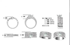 Sterling Silver Semi Mount Ring Setting Round RD 7x7mm - Syzjewelry