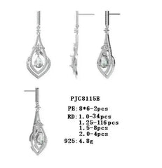 Sterling Silver Semi Mount Earrings Setting Pear PE 8x6mm - Syzjewelry