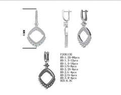 Sterling Silver Semi Mount Earrings Setting Round RD 3x3mm - Syzjewelry