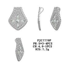 Sterling Silver Semi Mount Pendant Setting Pear PE 5X3mm - Syzjewelry