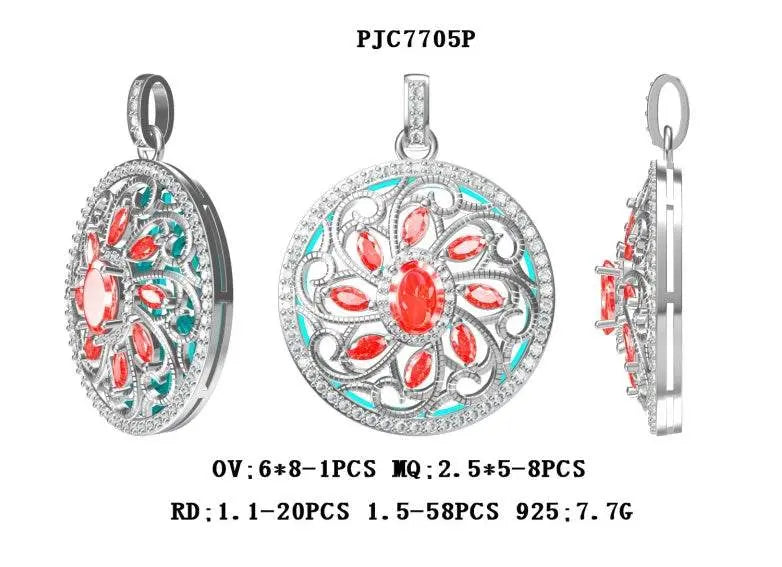 Sterling Silver Semi Mount Pendant Setting Oval OV 8X6mm - Syzjewelry