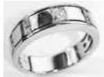 18K Gold Moissanite Ring Princess SQ 4X4mm Men's Ring
