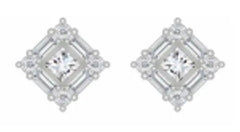 Sterling Silver Semi Mount Earrings Setting Princess SQ 3X3mm - Syzjewelry
