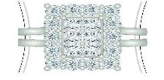 Sterling Silver Semi Mount Ring Setting Princess SQ 3X3mm - Syzjewelry