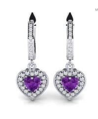 Sterling Silver Semi Mount Earrings Setting Heart HT 6X6mm - Syzjewelry