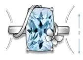 Sterling Silver Semi Mount Ring Setting Cushion CU 14X10mm - Syzjewelry