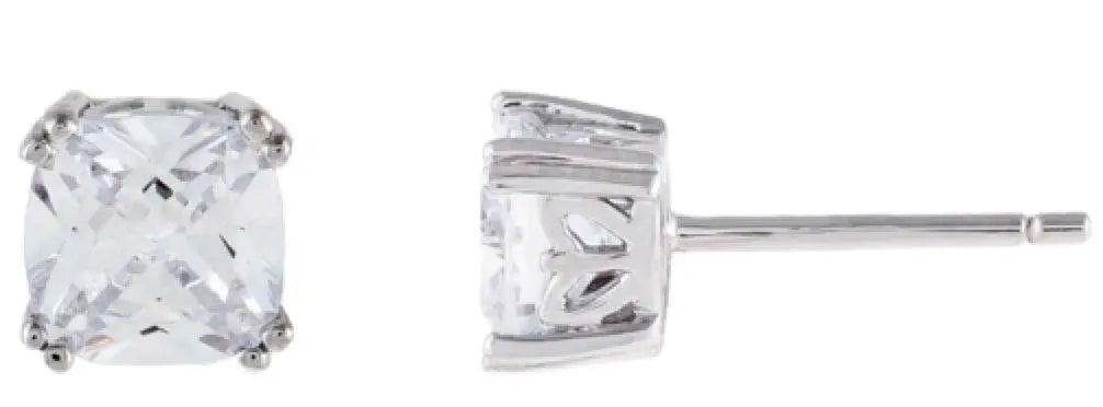 Sterling Silver Semi Mount Earrings Setting Cushion CU 6X6mm - Syzjewelry