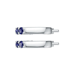 Sterling Silver Royal Blue Sapphire Earrings Round RD 3x3mm