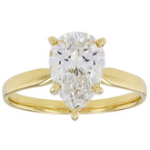 14k Yellow Gold Pear Shape White IGI Certified Lab-Grown Diamond Solitaire Ring 2.00ct F/VS1