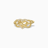 Sterling Silver Heart Knot Ring White Cubic Zirconia 0.21ctw