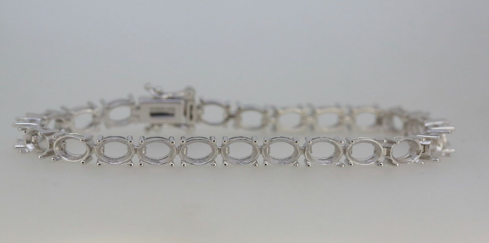 Sterling Silver Semi Mount Tennis Bracelet Setting Oval OV 8X6mm DHJ