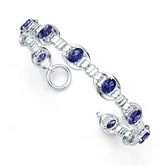 Sterling Silver Moissanite or Sapphire Bracelet Oval OV 7X5mm