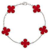 Clover Bracelet Luck Classic Style S925 Sterling Sliver Ear Studs Jewelry Bracelet Anniversary Gift