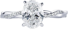 2CT Oval Moissanite Engagement Ring Set in Sterling Silver