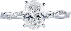 2CT Oval Moissanite Engagement Ring Set in Sterling Silver