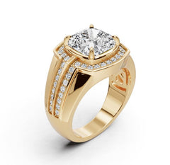 Men's Rings Platinum Moissanite Ring Mounting Cushion CU 8X8mm