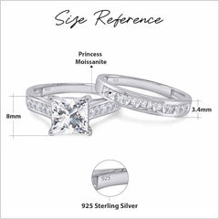 2 PC Princess Cut 10K Gold Moissanite Bridal Sets - 2