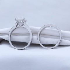 2 PC Princess Cut 10K Gold Moissanite Bridal Sets - 2