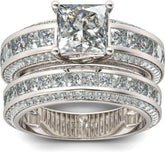 2 PC Princess Cut 10K Gold Moissanite Bridal Sets
