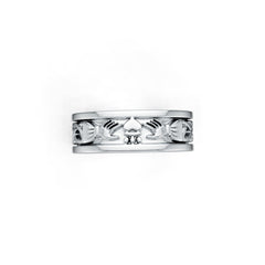 Sterling Silver 5 mm wide Claddagh Band Celtic Knot Band Ring Full Enternity
