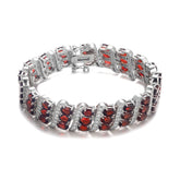 Natural Red Garnet Bracelet S925 Sterling Silver Bracelet Mother's Day Jewelry Gift