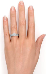 Princess Cut White Moissanite Sterling Silver Bridal Wedding & Engagement Ring Set for Women