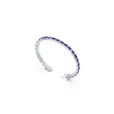 Sterling Silver Royal Blue Sapphire Moissanite or Sapphire Bracelet Oval OV 6x4mm