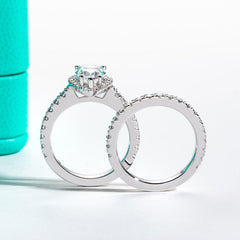3CT Pear Cut Moissanite Engagement Ring & Wedding Band Set – D Color VVS for Women