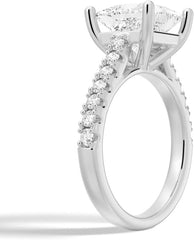 Princess Cut Moissanite Sterling Silver Solitaire Engagement Ring for Women
