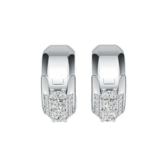 Sterling Silver Moissanite Earrings Round RD 4x4mm