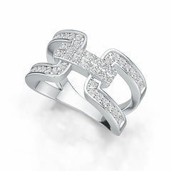Sterling Silver Moissanite Ring Round RD 1.5mm