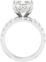 2PC Princess Cut CVD Diamond 925 Sterling Silver Bridal Engagement & Wedding Ring Set for Women