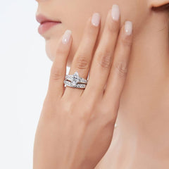 Marquise Cut Moissanite 925 Sterling Silver Engagement & Wedding Ring for Women