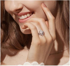 2 PC Oval Cut Moissanite Vintage Vine V-Shaped Sterling Silver Bridal Wedding & Engagement Ring Set for Women