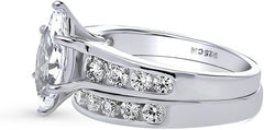 Marquise Cut Moissanite 925 Sterling Silver Engagement & Wedding Ring for Women