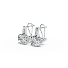 Sterling Silver Moissanite Earrings Oval OV 10X8mm