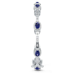 Sterling Silver Moissanite Bracelet Oval OV 6X4mm