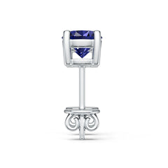 Sterling Silver Royal Blue Sapphire Earrings Round RD 5x5mm