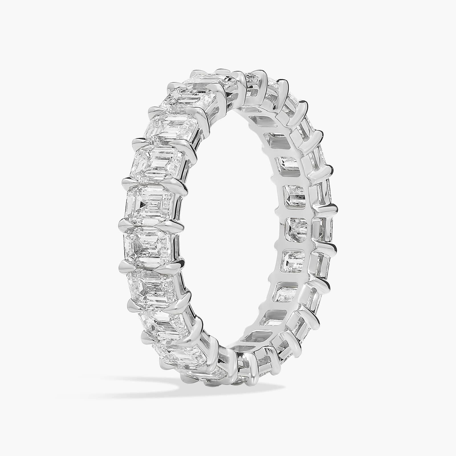 Emerald cut eternity band — side/profile (draft BN ref)