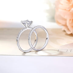 2 PC Oval Cut Moissanite Bridal Wedding & Engagement Ring Set for Women