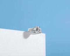 3 PC 3CT CVD Diamond Bridal Sets D Color Sterling Silver