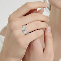 Vintage Celtic Knot Sterling Silver Bridal Engagement Ring & Wedding Band Set for Women