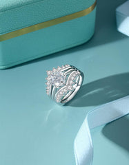 Round Cut Moissanite 925 Sterling Silver Bridal Engagement & Wedding Ring Set for Women – Promise & Anniversary Gift