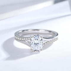 Oval Cut CVD Diamond 10K Gold Engagement & Wedding Ring Jewelry Gift for Women