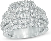 3 PC Princess Cut CVD Diamond Bridal Wedding Engagement Ring Set for Women