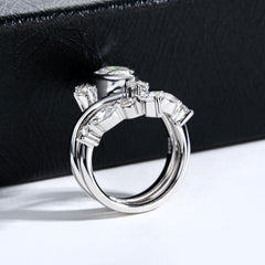 2PC Pear Cut CVD Diamond 925 10K Gold Bridal Engagement & Wedding Ring Set for Women